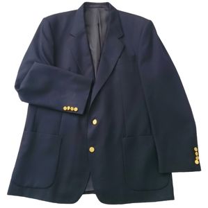 Burberrys Men NAVY Blue Sport Coat Suit Jacket Wool Blazer 44